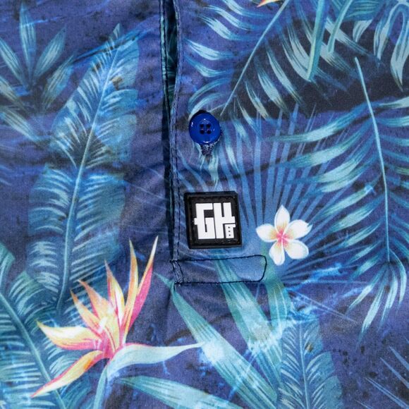 Greater Half Birds of Paradise Performance Stretch Golf Polo Shirt Men's 2XL - Picture 2 of 4